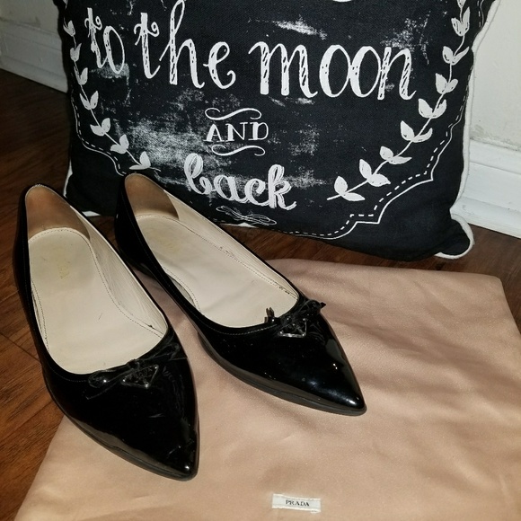 Prada Shoes - SOLD Prada Black Patent Leather Flats US 10